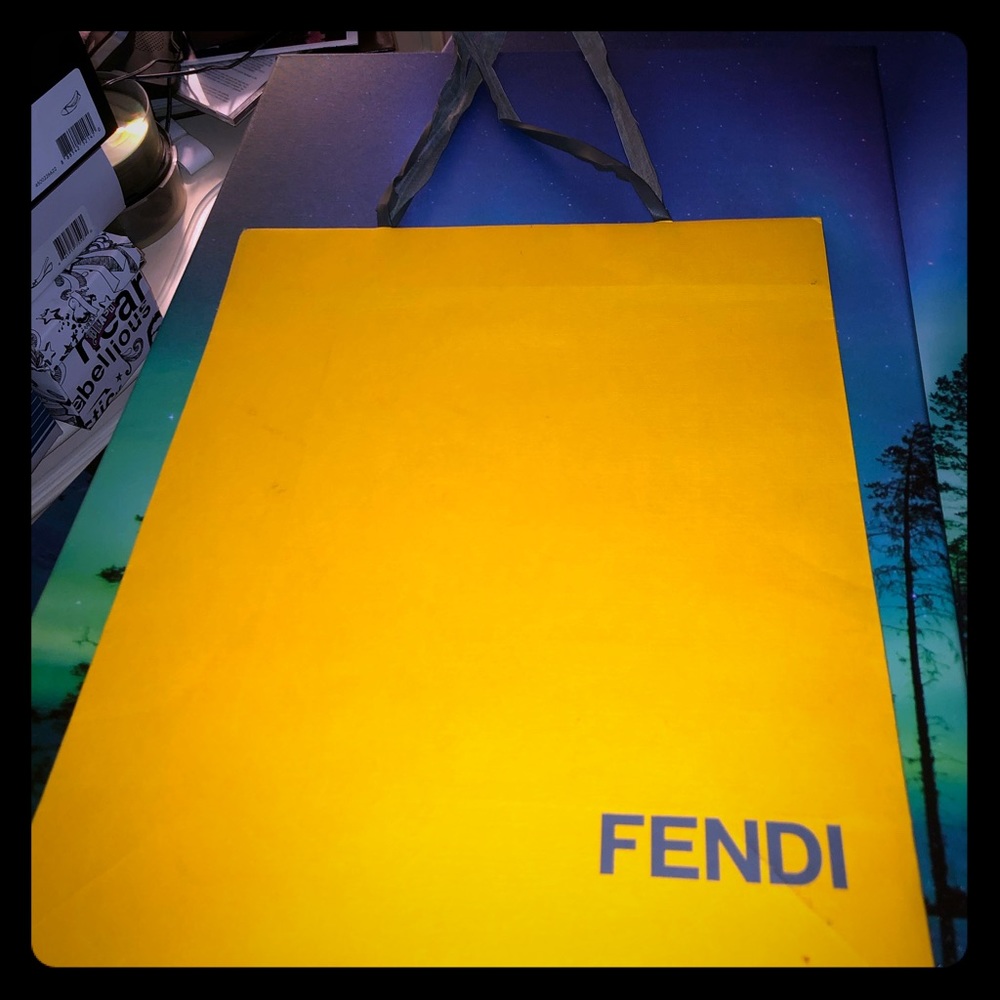 Authentic yellow & black Fendi shopping bag